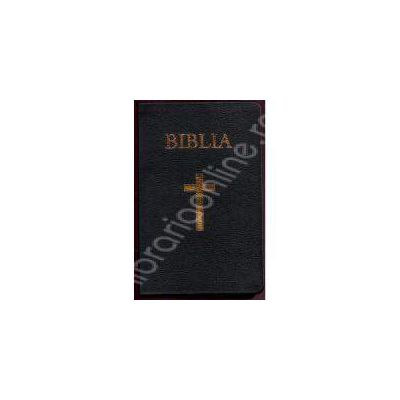 Biblia cu coperta neagra, piele aurita (50826)