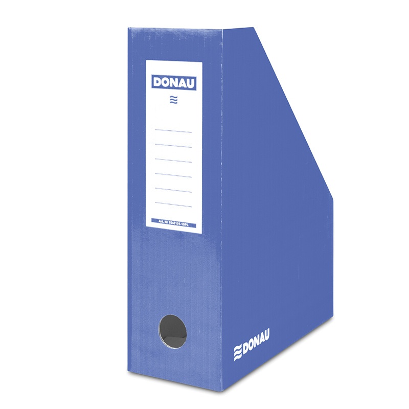 Suport vertical pentru cataloage, A4 - 10cm latime, din carton laminat, albastru, Donau