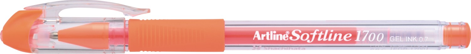 Pix cu gel Artline Softline 1700, rubber grip, varf 0.7mm - orange fluorescent