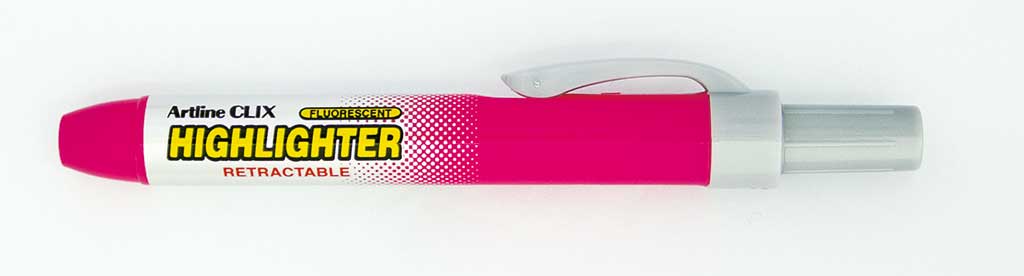 Textmarker ARTLINE Clix, mecanism retractabil, varf tesit 4.0mm - roz fluorescent