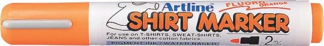 T-Shirt marker Artline, corp plastic, varf rotund 2.0mm - portocaliu fluorescent