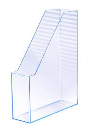 Suport vertical plastic pentru cataloage HAN iLine - transparent cristal cu margini albastre