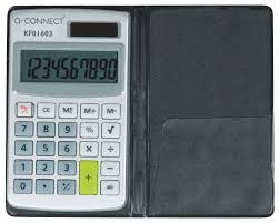 Calculator de buzunar, 10 digits, cu capac, Q-Connect - gri