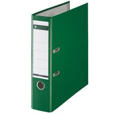 Biblioraft A4, plastifiat PP/paper, margine metalica 80 mm, Leitz 180 - verde