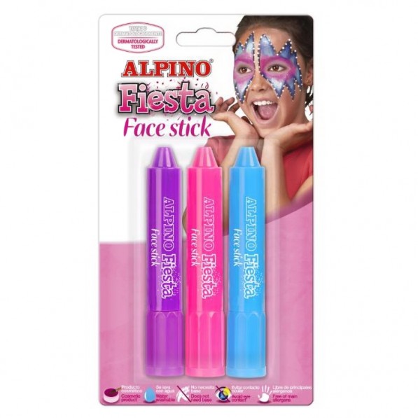 Creion pentru machiaj, 3 cul/blister, Alpino Fiesta - Girls