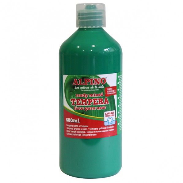 Tempera lavabila, 500ml, Alpino - verde inchis