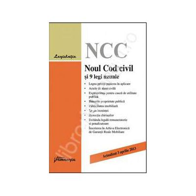 Noul Cod civil si 9 legi uzuale -actualizat 3 aprilie2013