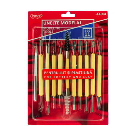 Accesorii modelaj-cutite pentru lut si plastilina set 11 DACO AA004