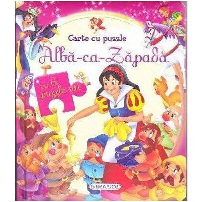 Alba-ca-zapada. Carte cu puzzle, cu 6 puzzle-uri