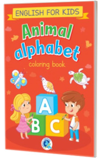 Animal alphabet. English for kids, carte de colorat