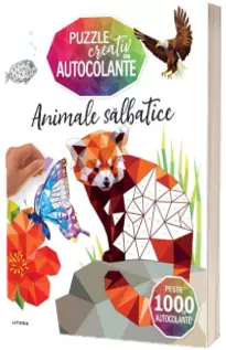 Animale salbatice. Puzzle creativ din autocolante