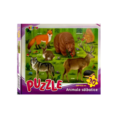 Animale salbatice. Puzzle cu 30 de piese