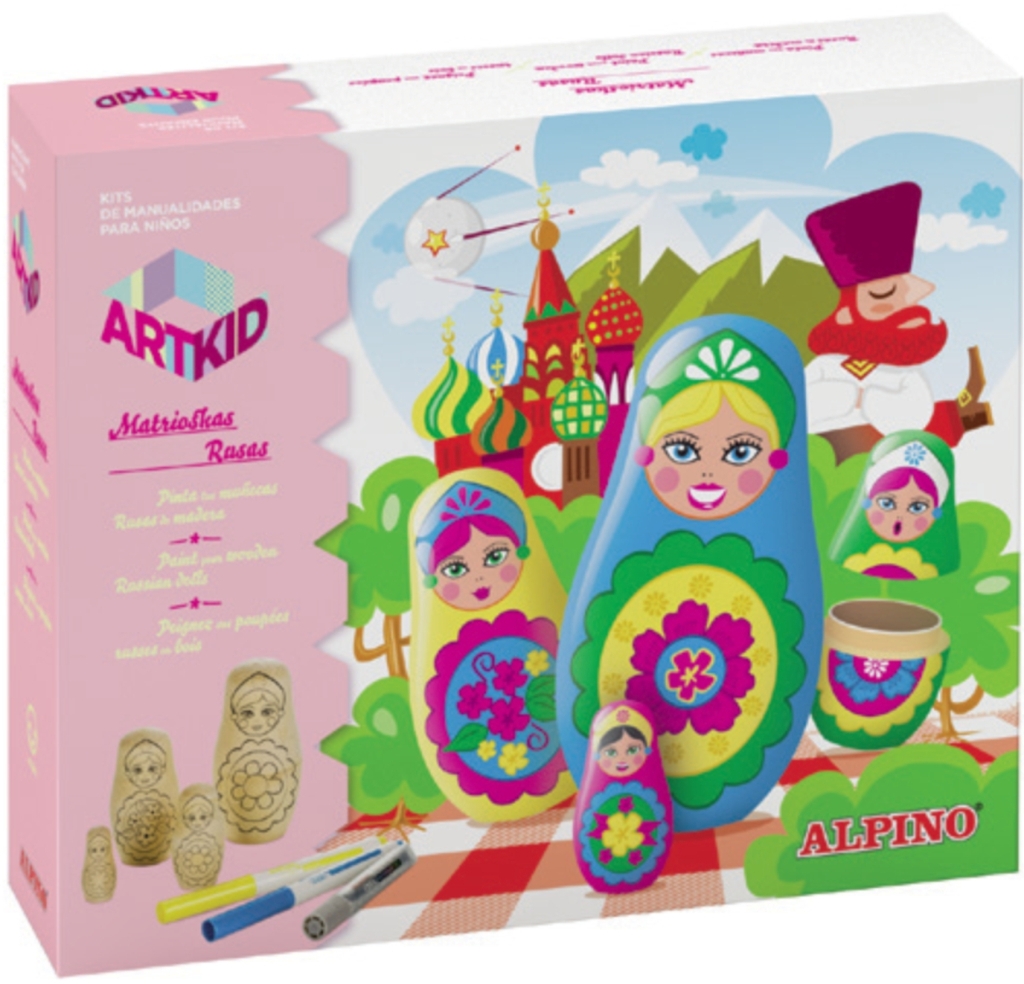 Cutie cu articole creative pentru copii, ALPINO ArtKid Matrioskas Rusas