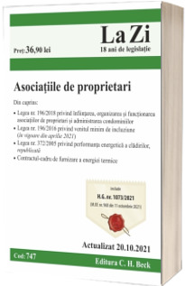 Asociatiile de proprietari. Actualizat la 20.10.2021, cod 747 *** C.H.BECK