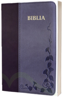 Biblia foarte mica, 043, coperta pvc flexibila, mov, cuvinte cu rosu, margini argintii, repertoar, fermoar