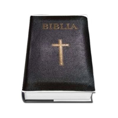 Biblia ( Format mare, 073, coperta piele, margini aurii, repertoar, fermoar, neagra, cu cruce)