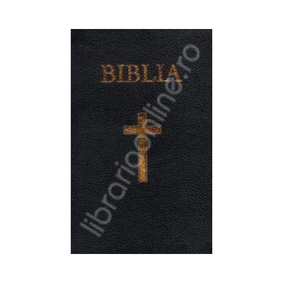 Biblia imbracata in piele si aurita. Coperta grena