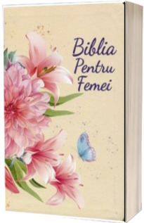 Biblia pentru femei, medie, model floral crem