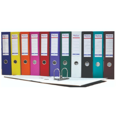 Biblioraft A4, plastifiat PP/paper, margine metalica, 75 mm, Optima Basic - gri