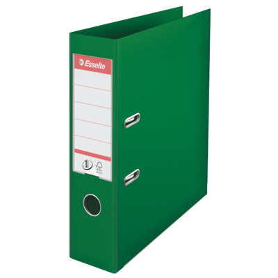 Biblioraft A4, plastifiat PP/PP, margine metalica, 75 mm, Esselte No. 1 Power - verde