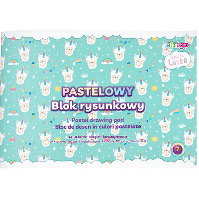 Bloc de desen Strigo Pastel A4, 14 file 100g, culori pastel