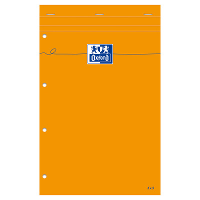 Blocnotes A4 mate, Oxford Orange, 80 file galbene - 80g/mp, Scribzee, 4 perf, coperta carton