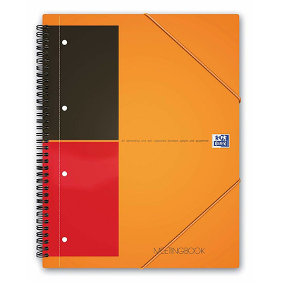 Caiet cu spirala A4  dictando, Oxford International Meetingbook, 80 file-80g/mp, 4 perf., coperta PP