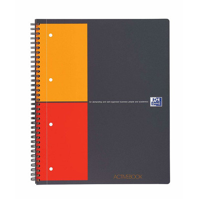 Caiet cu spirala A4 , Oxford International Activebook, 80 file-80g/mp, 4 perf., coperta PP - mate