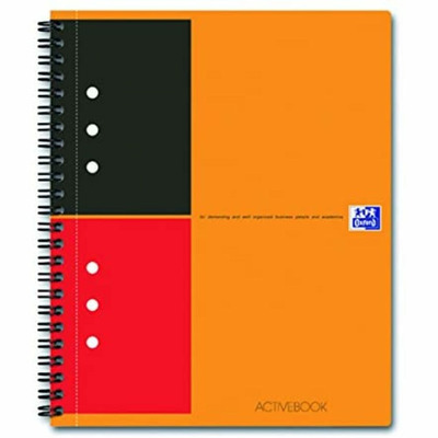 Caiet cu spirala A5  dictando, Oxford International Activebook, 80 file-80g/mp, 10 perf., coperta PP