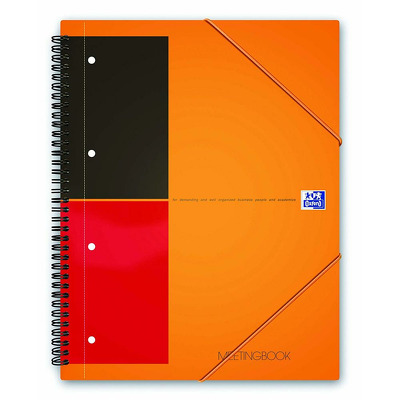 Caiet cu spirala A5  dictando, Oxford International Meetingbook, 80 file-80g/mp, 10 perf., coperta PP