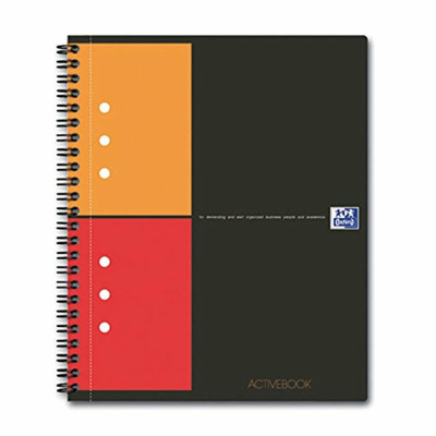 Caiet cu spirala A5  mate, Oxford International Activebook, 80 file-80g/mp, 10 perf., coperta PP