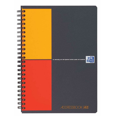 Caiet cu spirala A5, Oxford International Addressbook, 72 file-80g/mp, coperta PP