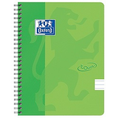 Caiet cu spirala A5, School Touch , 70 file-90g/mp, 4 perf, coperta carton verde lime - dicta