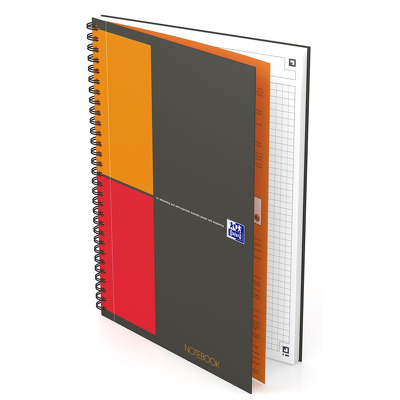 Caiet cu spirala B5, Oxford Int. Notebook, 80 file-80g/mp, Scribzee, coperta carton rigid - mate