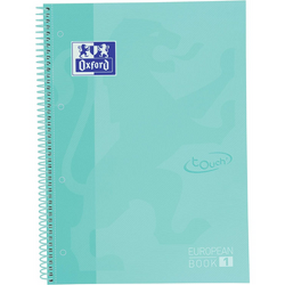 Caiet cu spirala, Europeanbook 1, A4 , 80 file-90g/mp, hardcover turcoaz pastel, mate