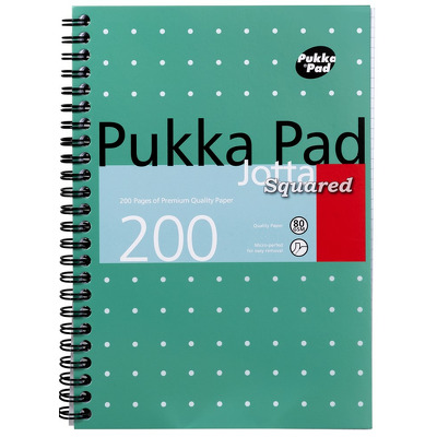 Caiet cu spirala Pukka Pad Metallic Jotta matematica A5, 200 file, hartie 80 g, coperti cartonate JM021SQ