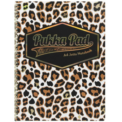 Caiet cu spirala Pukka Pad Wild Jotta A4+, dictando, 160 pagini-imprimeu animal