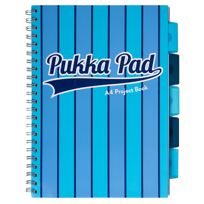 Caiet cu spirala si separatoare, matematica A4 albastru, Pukka Pads Project Book Vogue