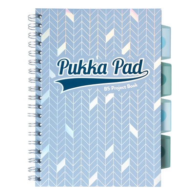 Caiet cu spirala si separatoare, matematica B5 albastru deschis, Pukka Pads Project Book Glee