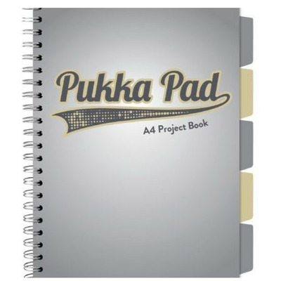 Caiet cu spirala si separatoare Pukka Pad Project Book, format A4, matematica, hartie 80g, 3113(GY)-WPC