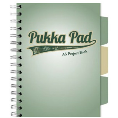 Caiet cu spirala si separatoare Pukka Pad Project Book, format A5, matematica, hartie 80g, 3114(SE)-WPC