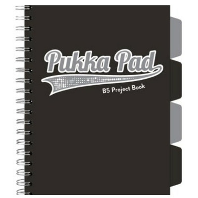 Caiet cu spirala si separatoare Pukka Pad Project Book, format B5, matematica, hartie 80g, 3100(BK)-WPC