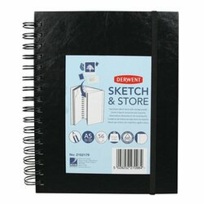 Caiet pentru schite si desen Professional, A5, cu spira, 56 coli, 165 gsm, mapa inclusa