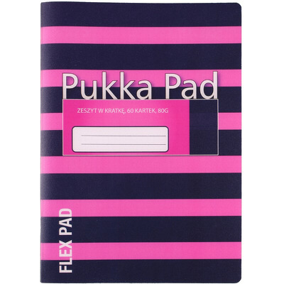 Caiet Pukka Pads Flex Pads Navy A5 60 pagini matematica, roz