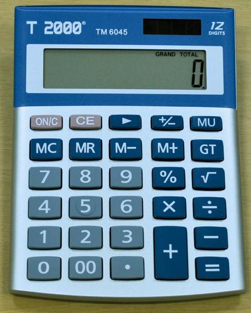 Calculator 12 dig, cu 4 taste de memorie si GT, T2000