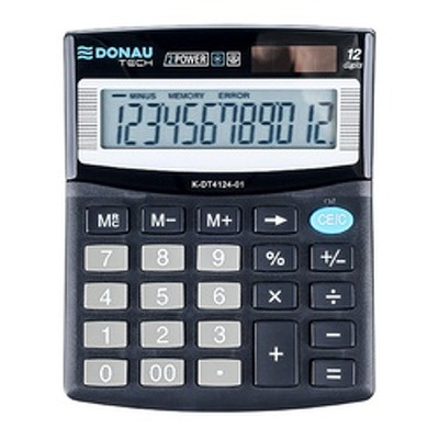 Calculator de birou, 12 digits, 125 x 100 x 27 mm, negru