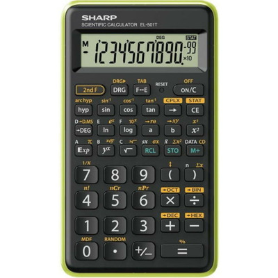 Calculator stiintific, 10 digits, 131 functiuni, 144 x 75 x 10 mm, Sharp EL-501TBGR - negru/verde