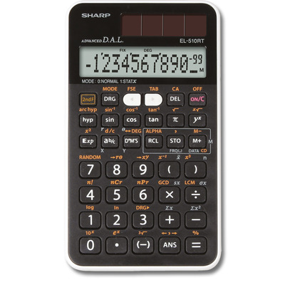 Calculator stiintific, 12 digits, 273 functiuni, 144x75x10 mm, dual power, Sharp EL-510RT - negru