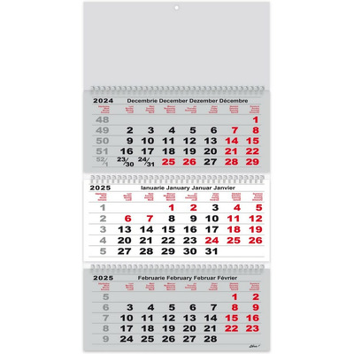 Calendar 2025 triptic gri