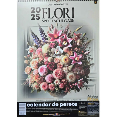 Calendar de perete X3, 2025. Flori spectaculoase, buchete de lux